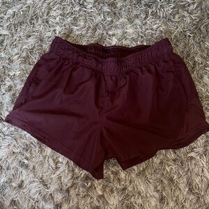 Athletic Works Women's Medium Burgundy Elastic-Waist Athletic Shorts